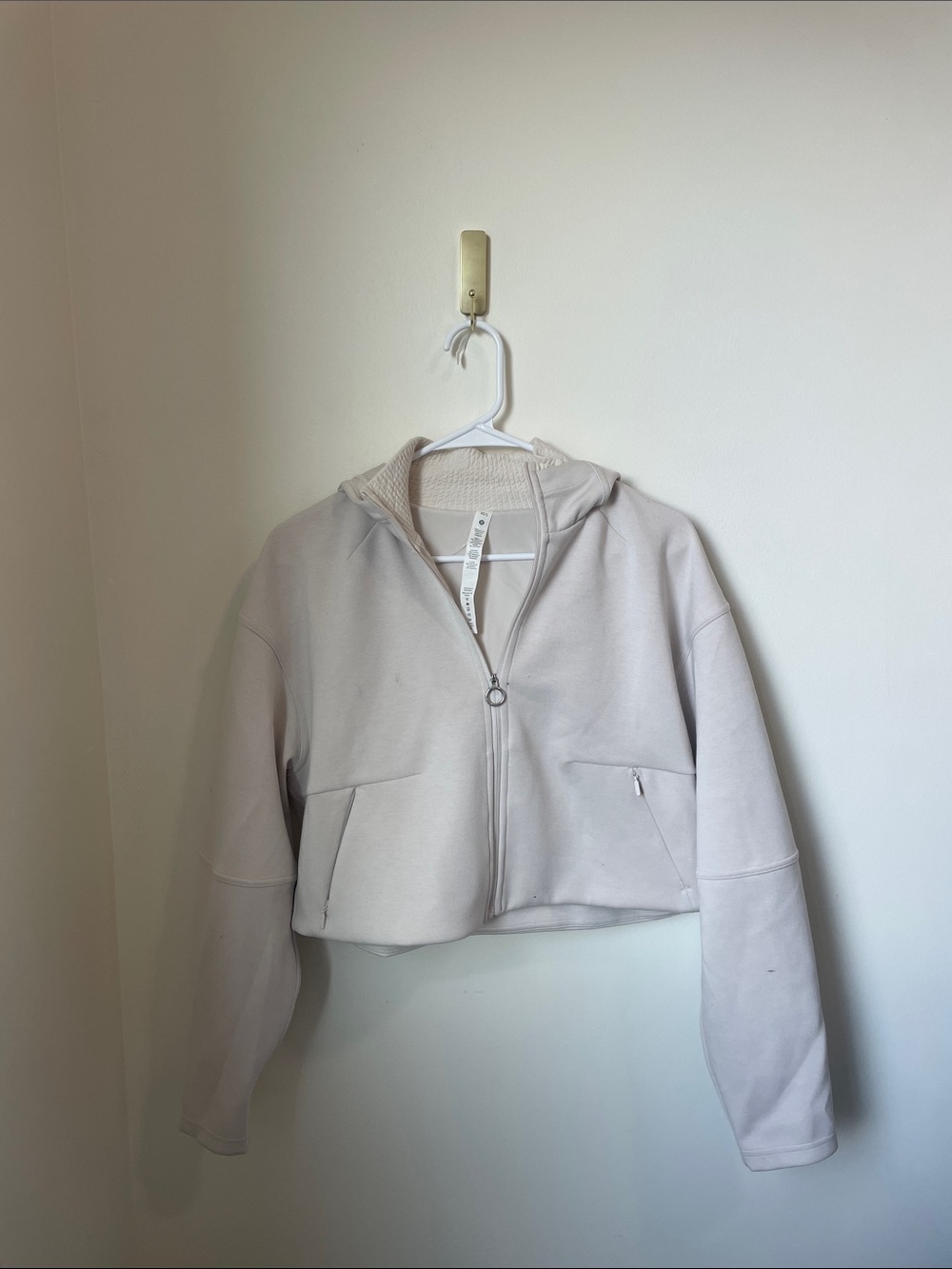lululemon athletica Cropped Hooded Zip Jacket - Light Gray